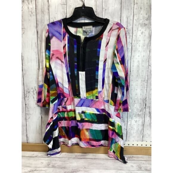 GOTH Y2K INDIE NORMCORE GORPCORE FISHERMAN Lynn Ritchie Silver Women Top Small - Picture 1 of 5